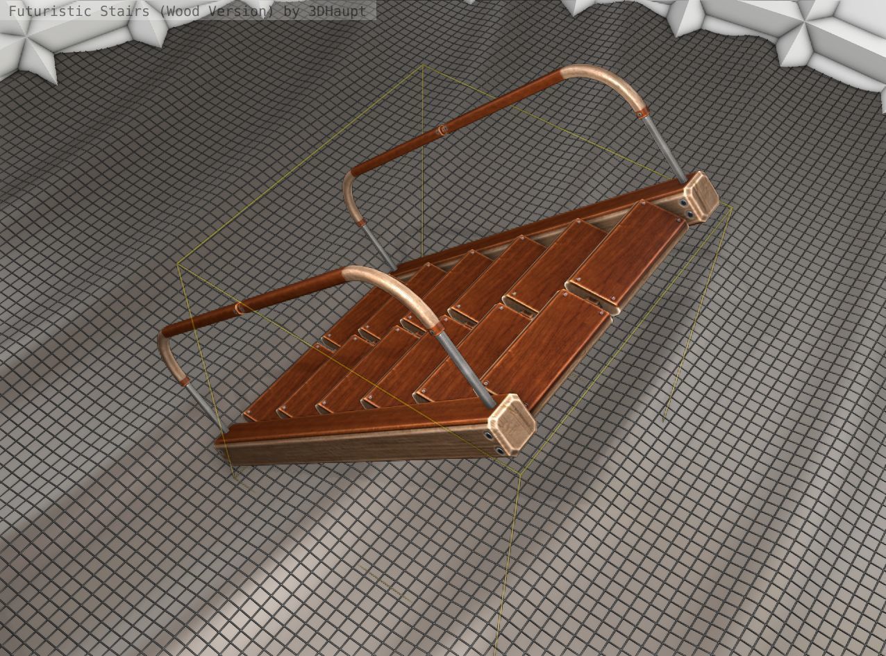 Wood Stairs - Construction Element 19 Low-poly 3D model_17