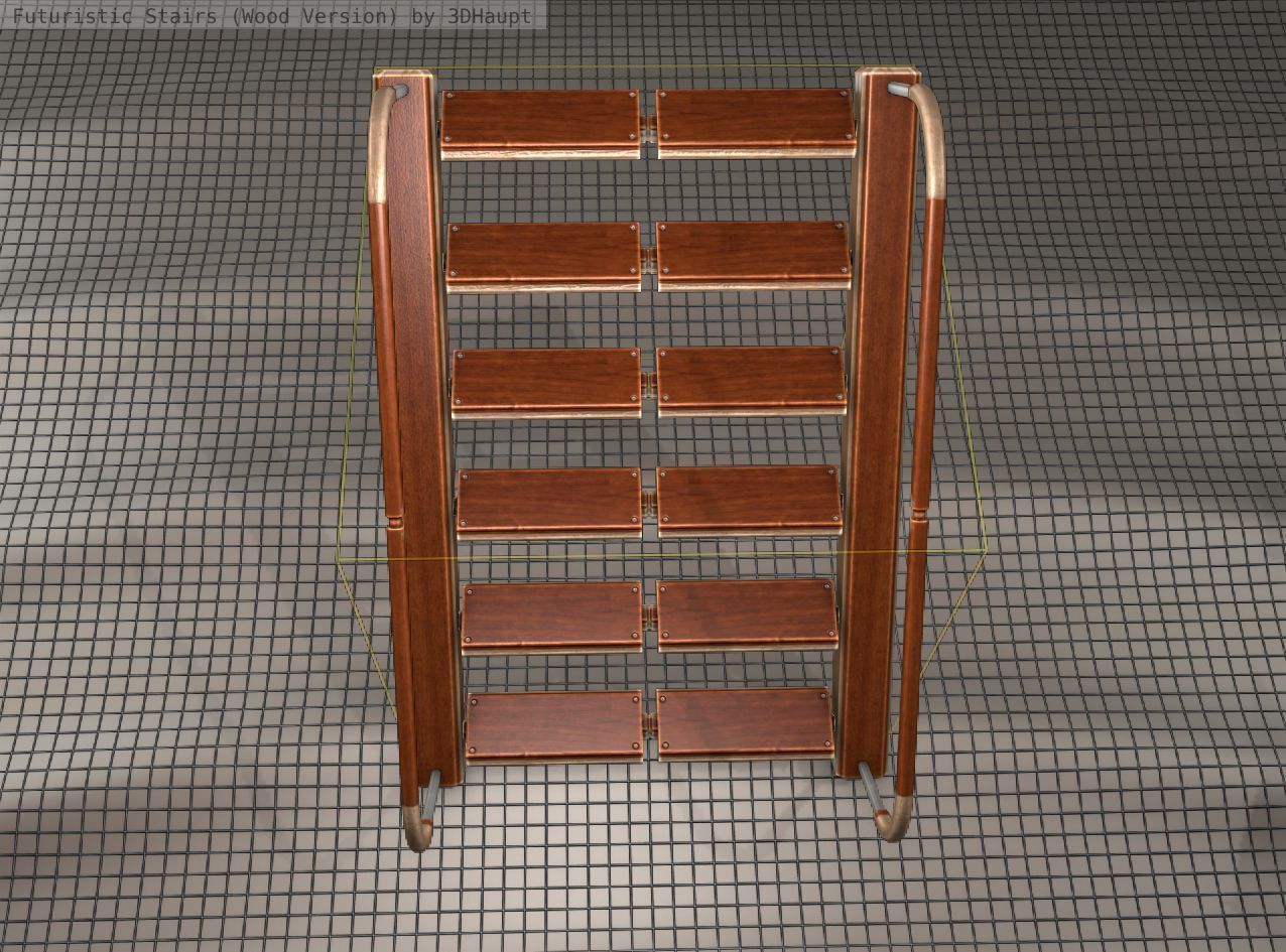 Wood Stairs - Construction Element 19 Low-poly 3D model_15