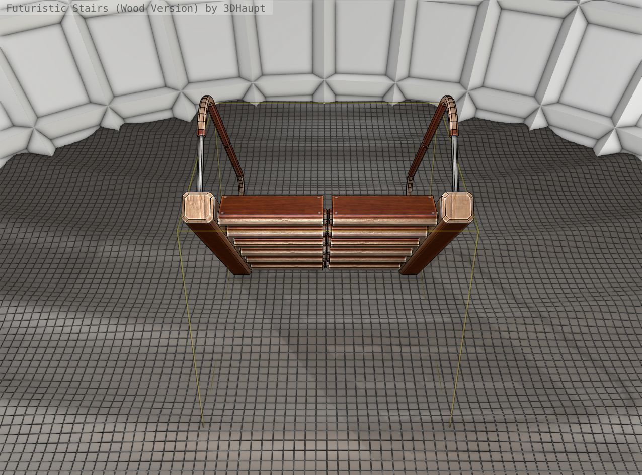 Wood Stairs - Construction Element 19 Low-poly 3D model_3