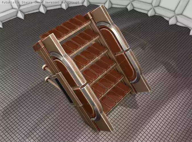 Wood Stairs Construction Element 21  Low-poly 3D model