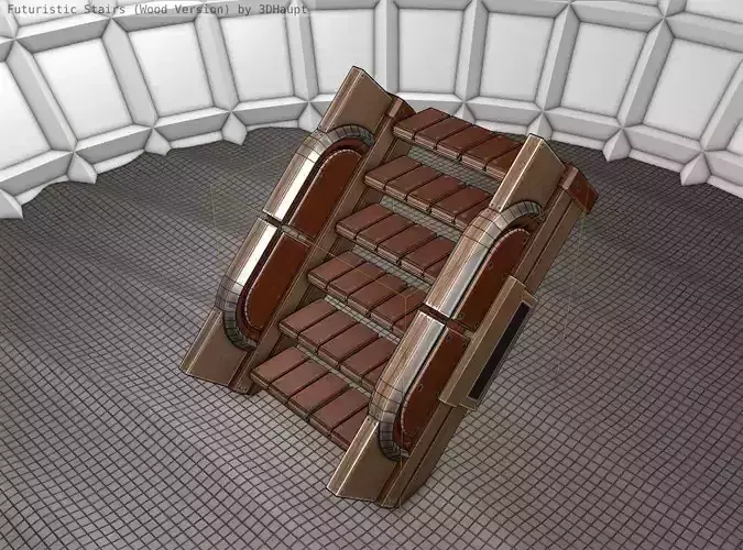 Wood Stairs - Construction Element 22 Low-poly 3D model