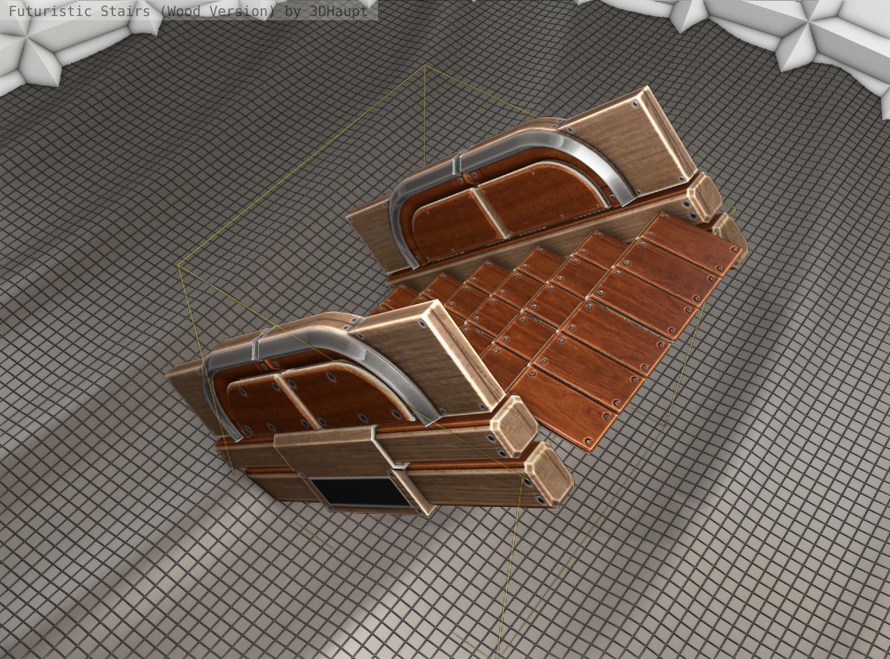 Wood Stairs Construction Element 23 Low-poly 3D model_17