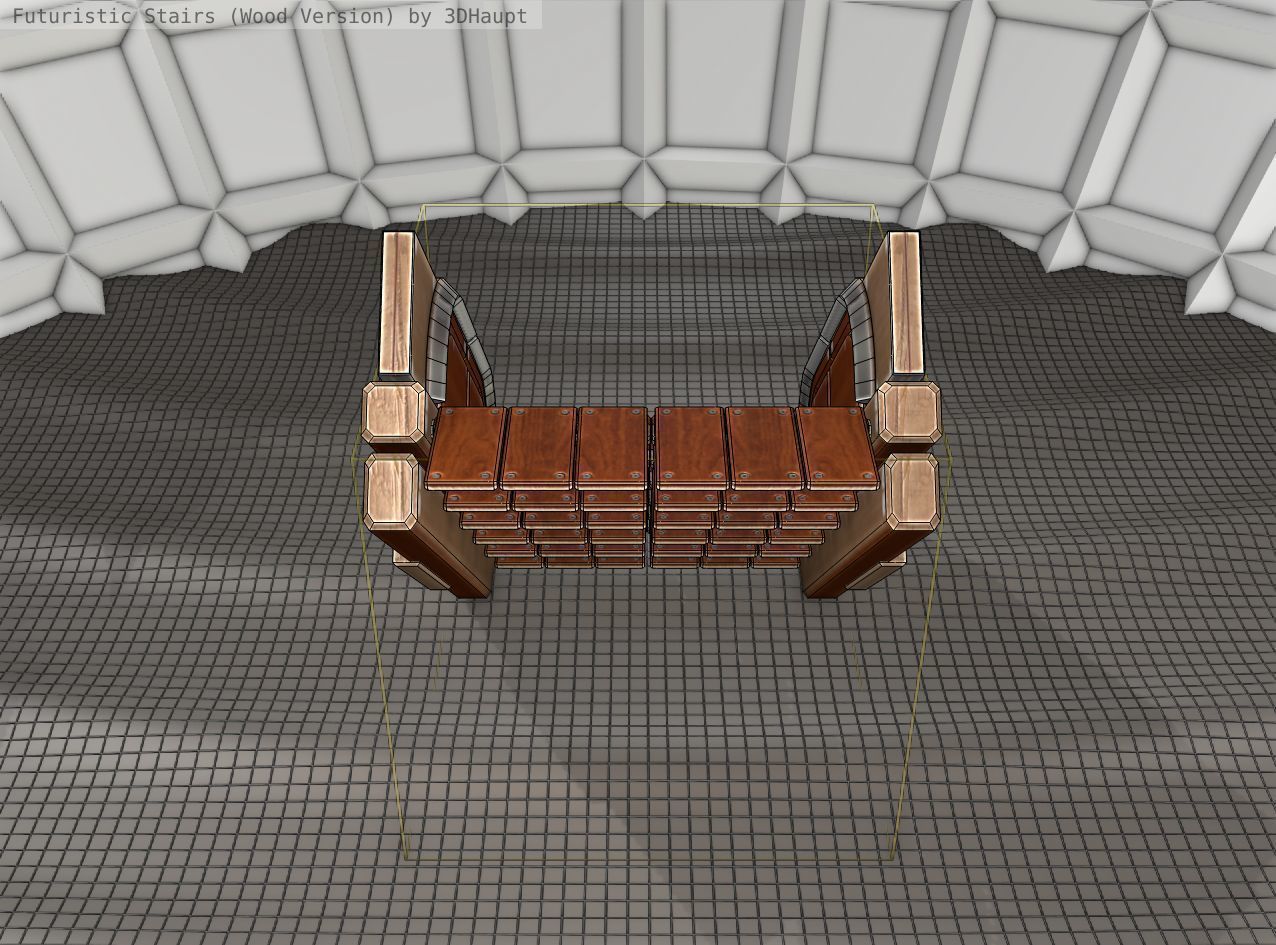 Wood Stairs Construction Element 23 Low-poly 3D model_3