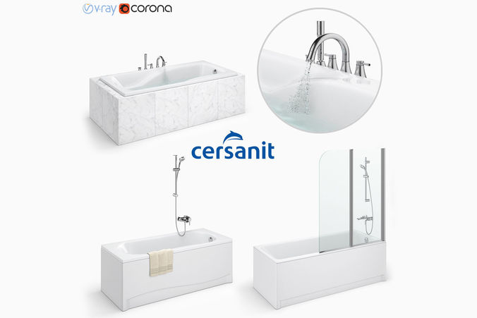 Set of baths Cersanit set 25 -Crea -Nike -Zen 3D model