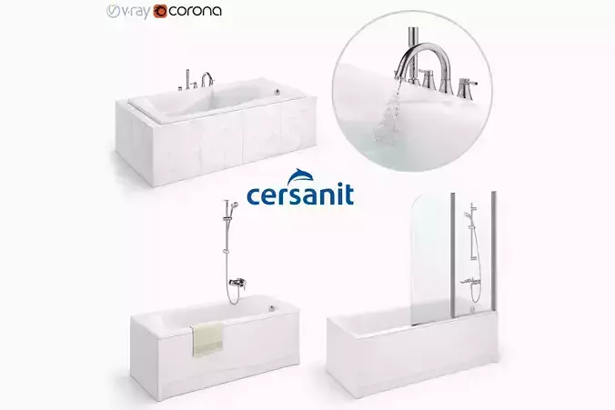 Set of baths Cersanit set 25 -Crea -Nike -Zen 3D model