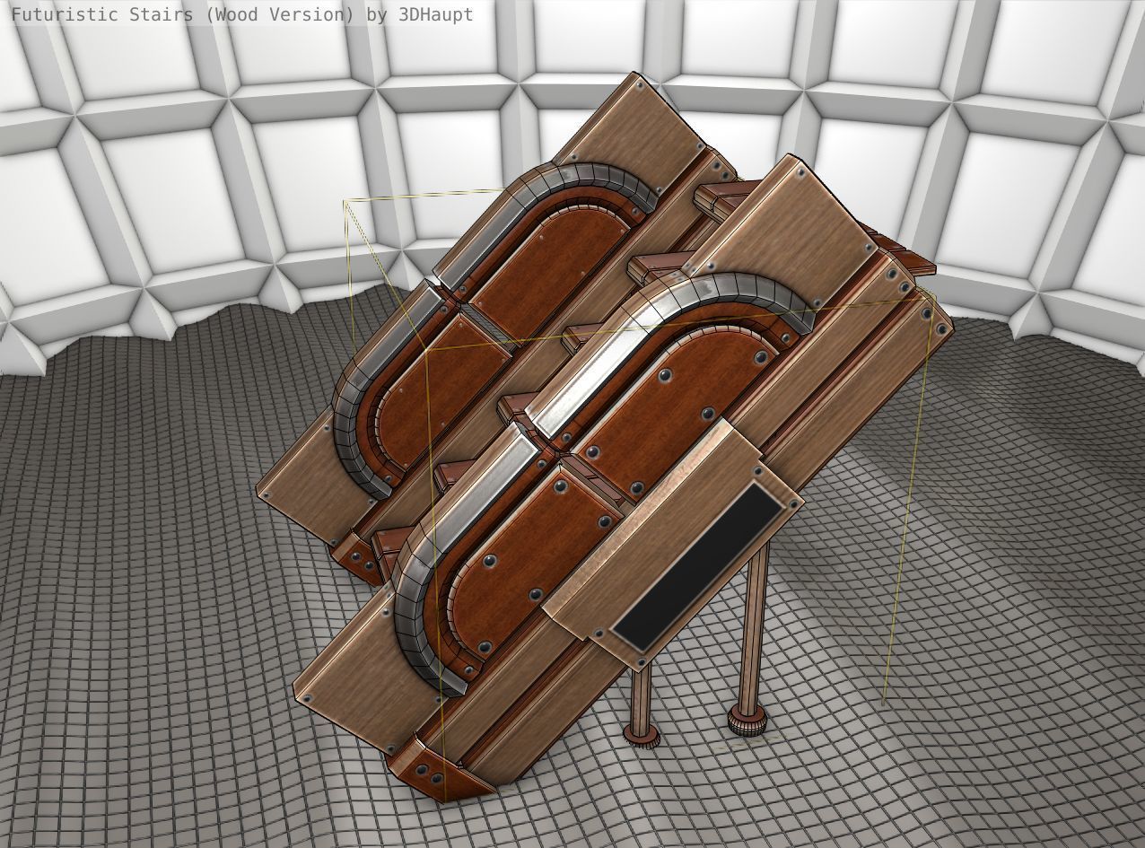 Wood Stairs - Construction Element 24 Low-poly 3D model_24