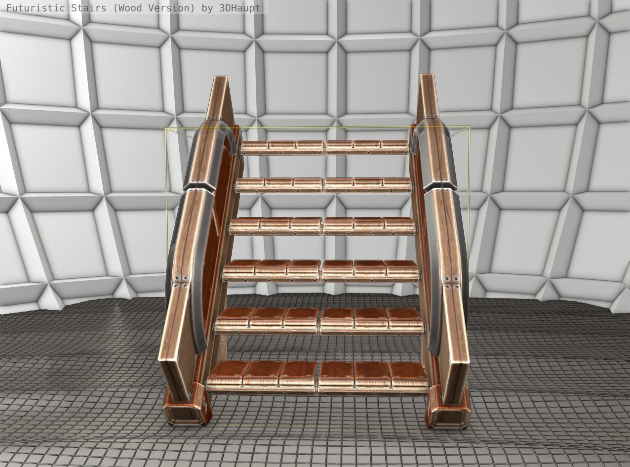 Wood Stairs - Construction Element 24 Low-poly 3D model_14