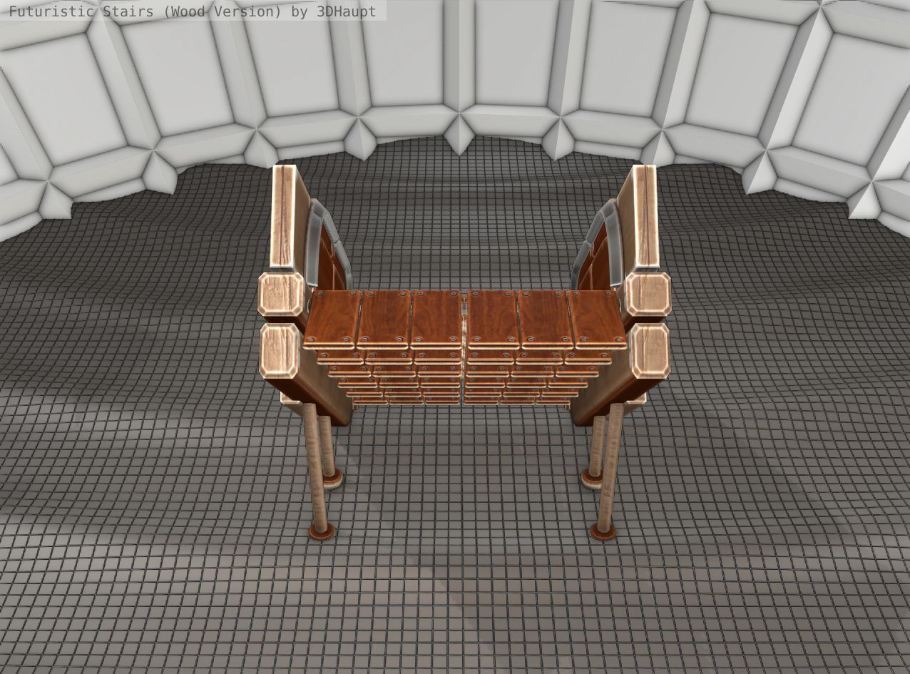 Wood Stairs - Construction Element 24 Low-poly 3D model_4