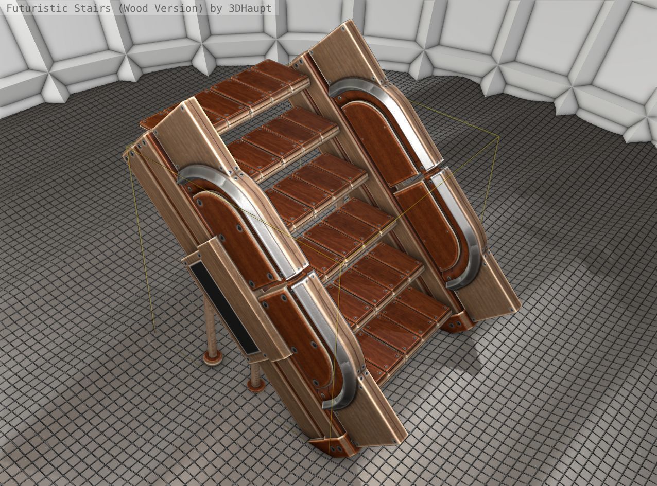 Wood Stairs - Construction Element 24 Low-poly 3D model_20