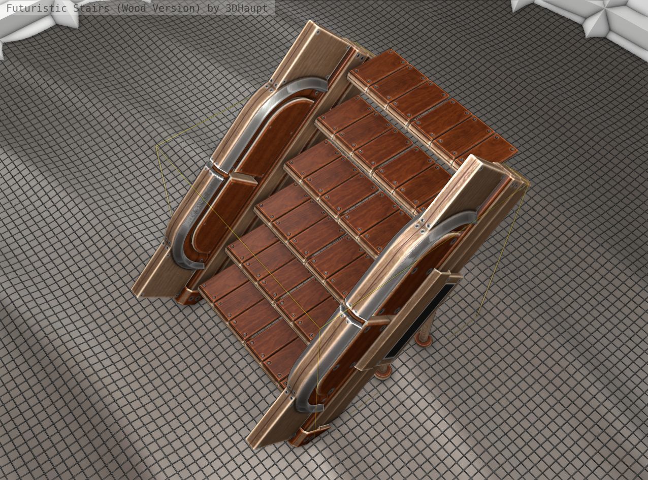 Wood Stairs - Construction Element 24 Low-poly 3D model_16