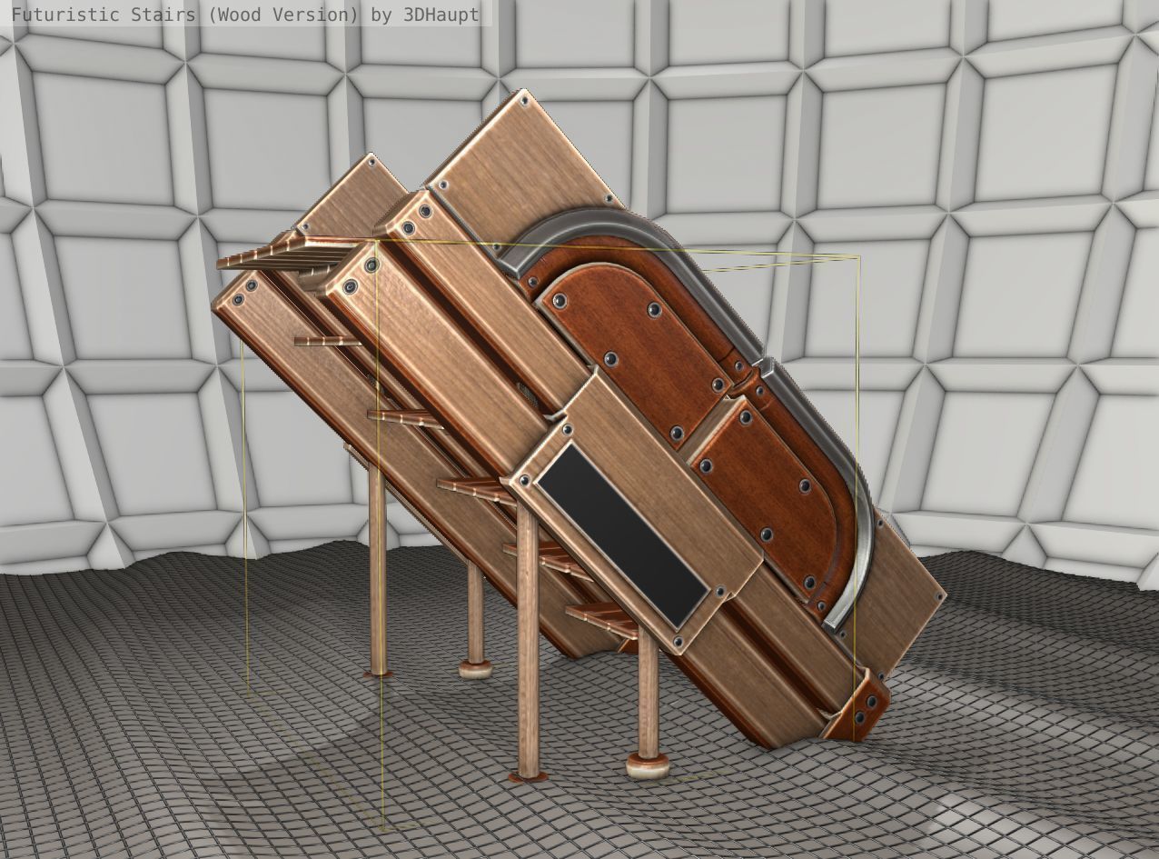 Wood Stairs - Construction Element 24 Low-poly 3D model_13