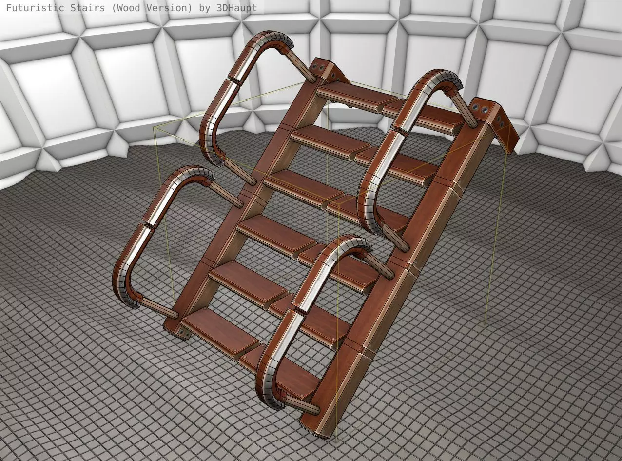 Wood Stairs - 26 Low-poly 3D model