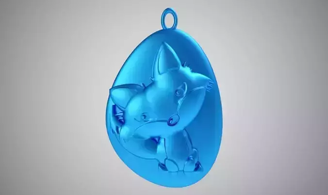 Rock Fox Necklace 3D print model