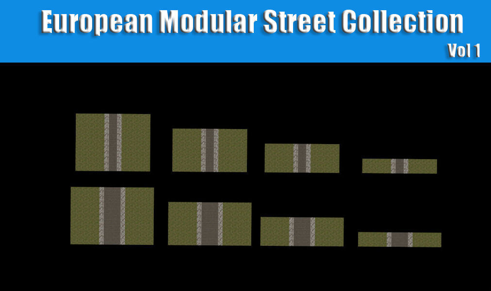 European Modular Street Collection - Low Poly 3D Model Low-poly 3D model_2