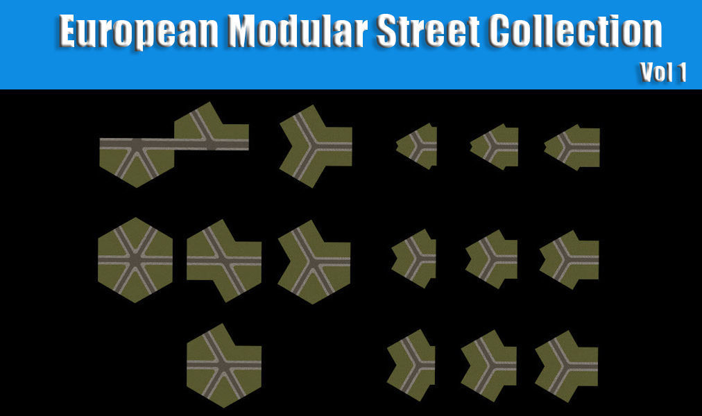 European Modular Street Collection - Low Poly 3D Model Low-poly 3D model_3