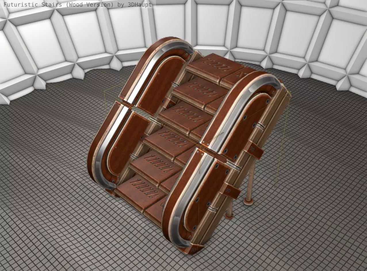 Wood Stairs - Construction Element 32 Low-poly 3D model