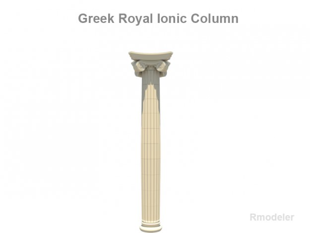 Greek ionic royal column 3D model_4