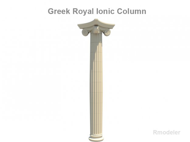 Greek ionic royal column 3D model_1