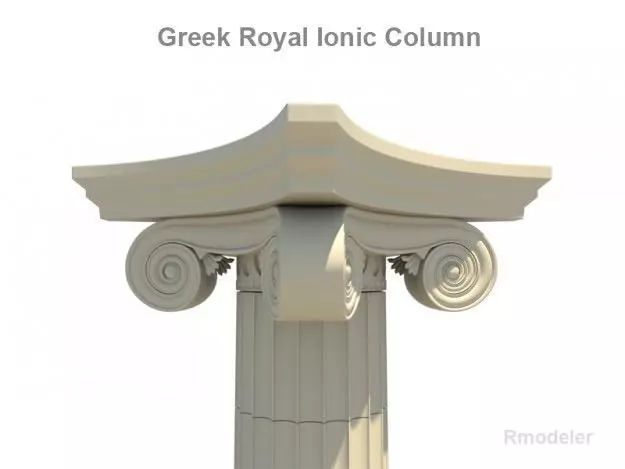 Greek ionic royal column 3D model_0
