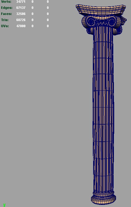 Greek ionic royal column 3D model_5