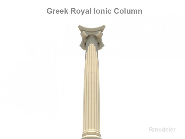 Greek ionic royal column 3D model_2