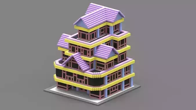 House Voxel - 24 Low-poly 3D model