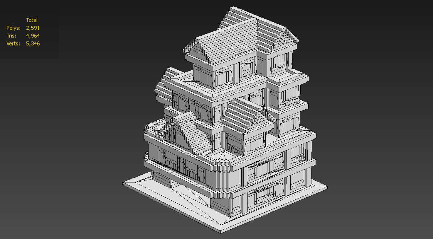House Voxel - 24 Low-poly 3D model_4