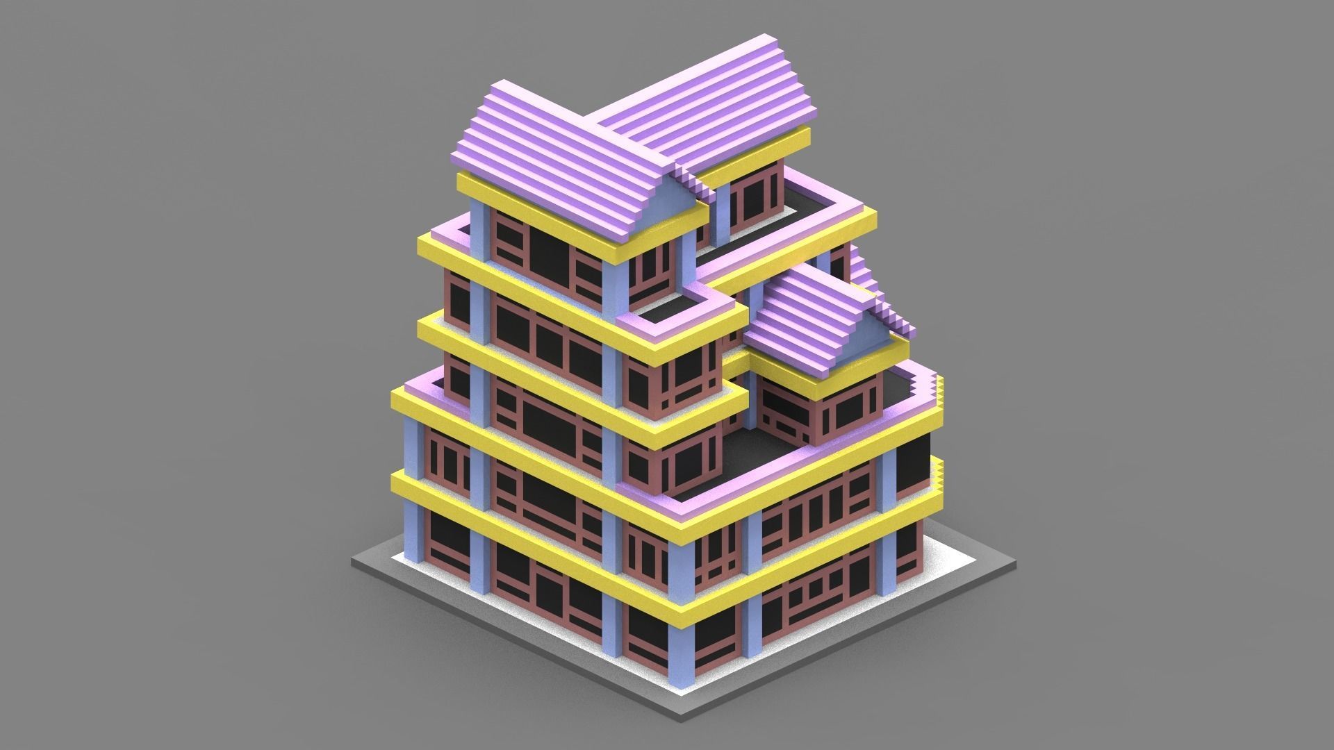 House Voxel - 24 Low-poly 3D model_2