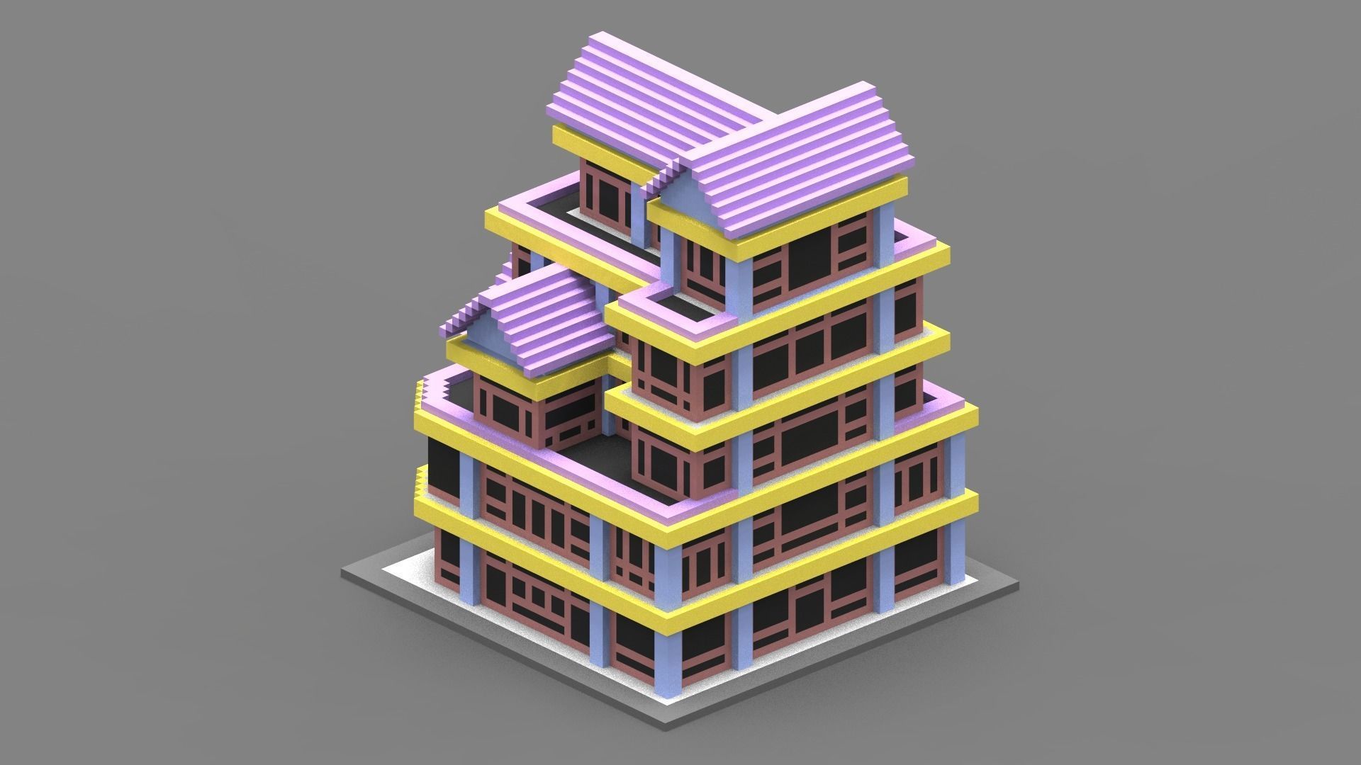 House Voxel - 24 Low-poly 3D model_1