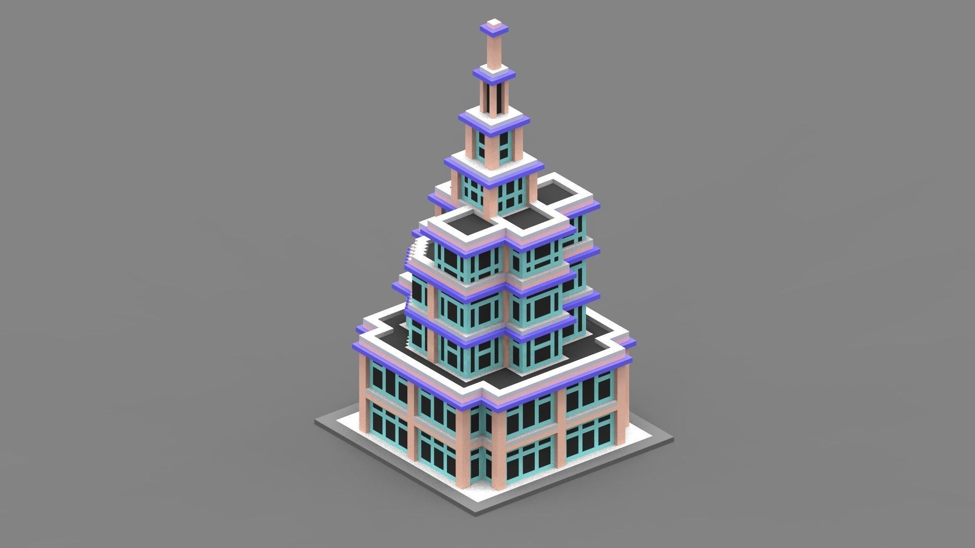 House Voxel - 26 Low-poly 3D model_1
