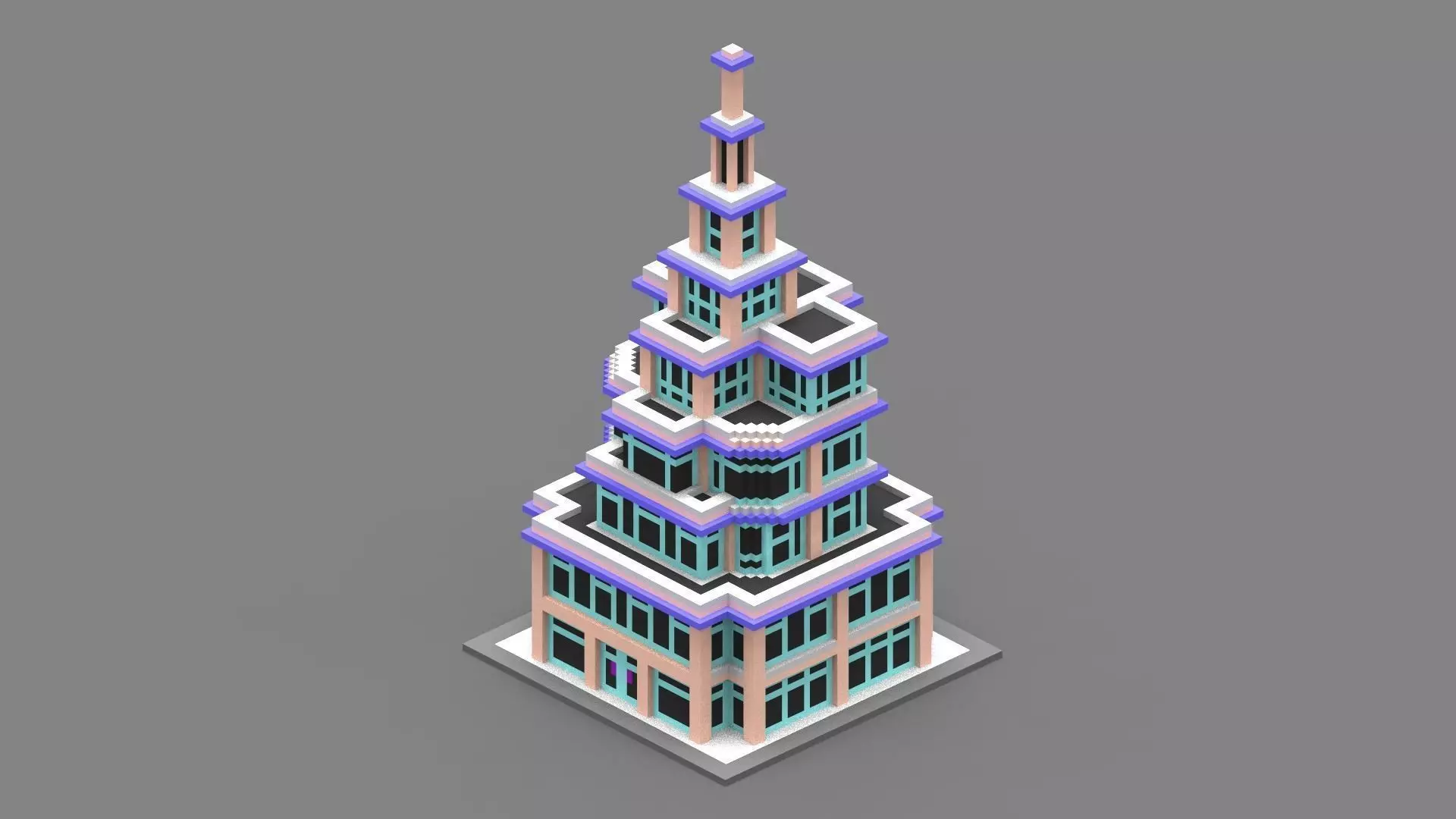 House Voxel - 26 Low-poly 3D model_0