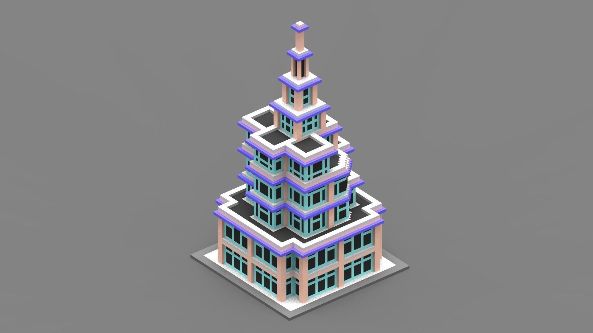 House Voxel - 26 Low-poly 3D model_2