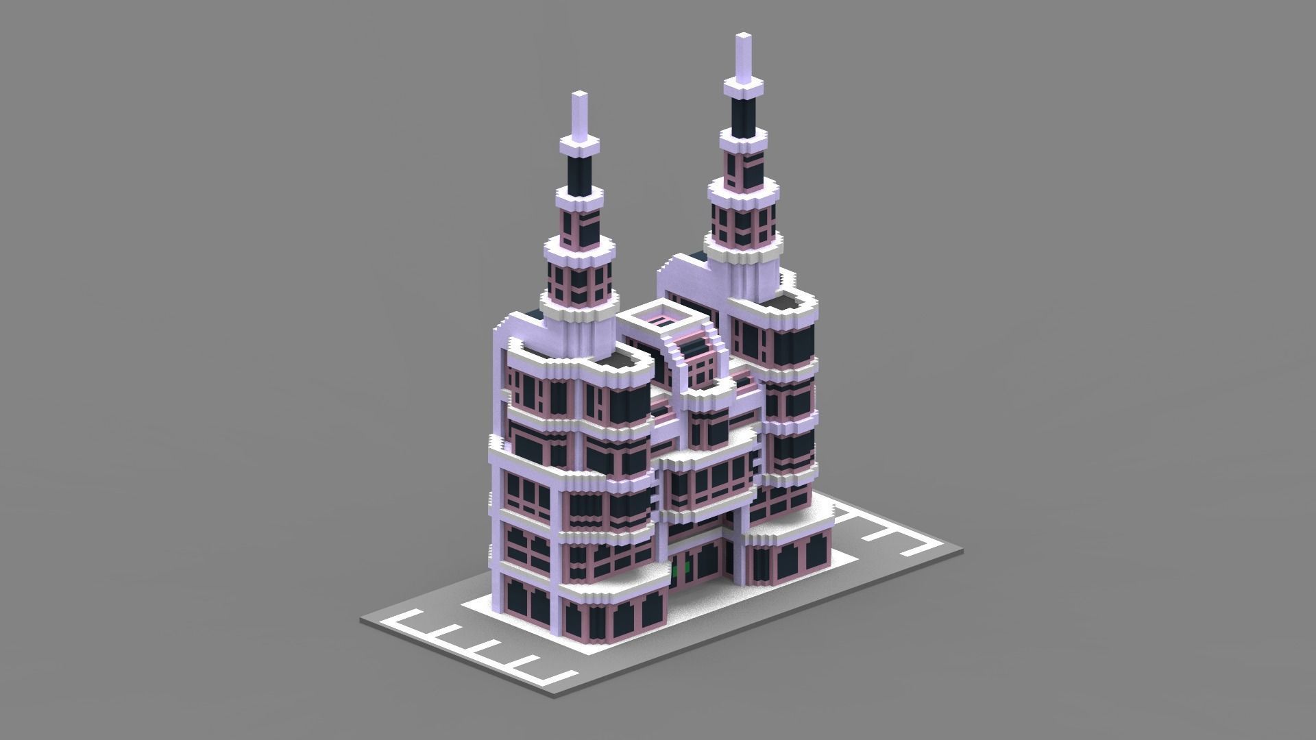 House Voxel - 31 Low-poly 3D model_3