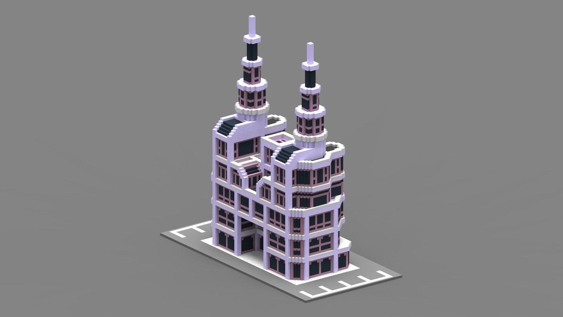 House Voxel - 31 Low-poly 3D model_2