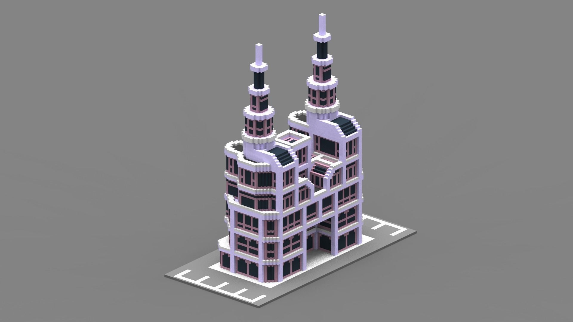 House Voxel - 31 Low-poly 3D model_1