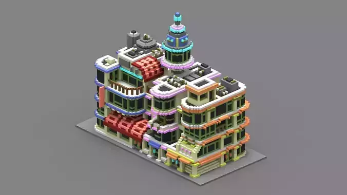 House Voxel - 32 Low-poly 3D model House Voxel - 32 Low-poly 3D model