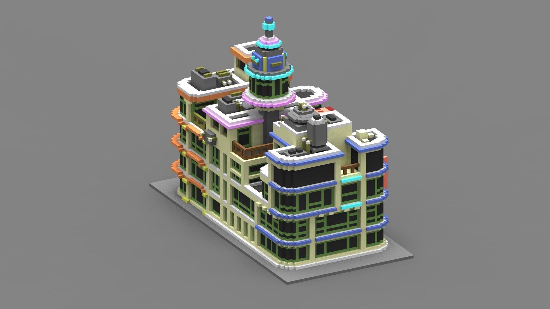 House Voxel - 32 Low-poly 3D model_2
