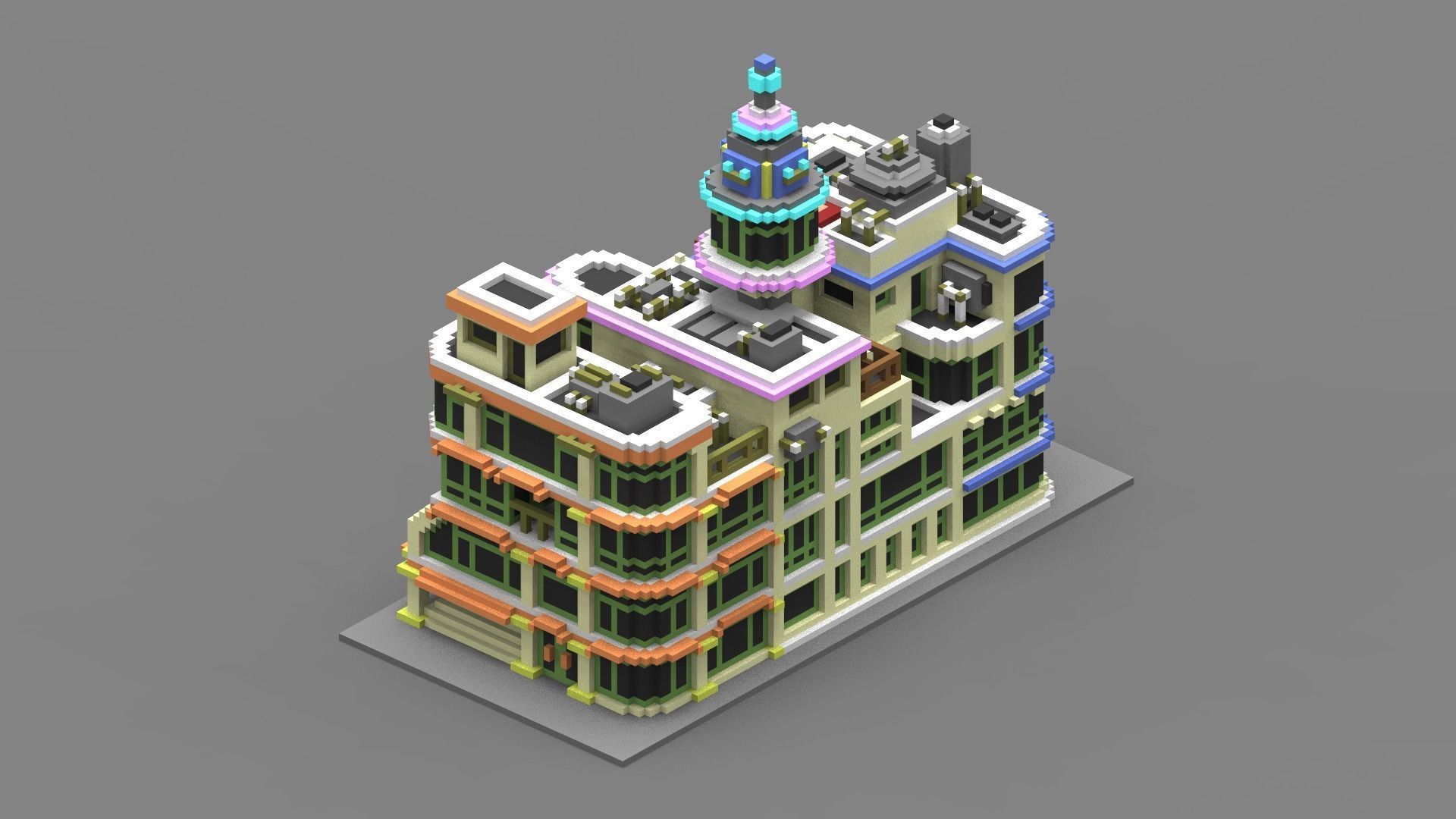 House Voxel - 32 Low-poly 3D model_1