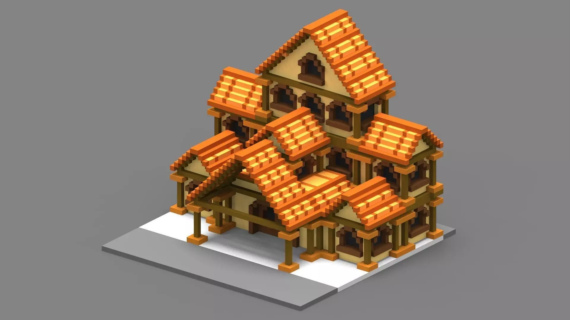 House Voxel - 33 Low-poly 3D model_0