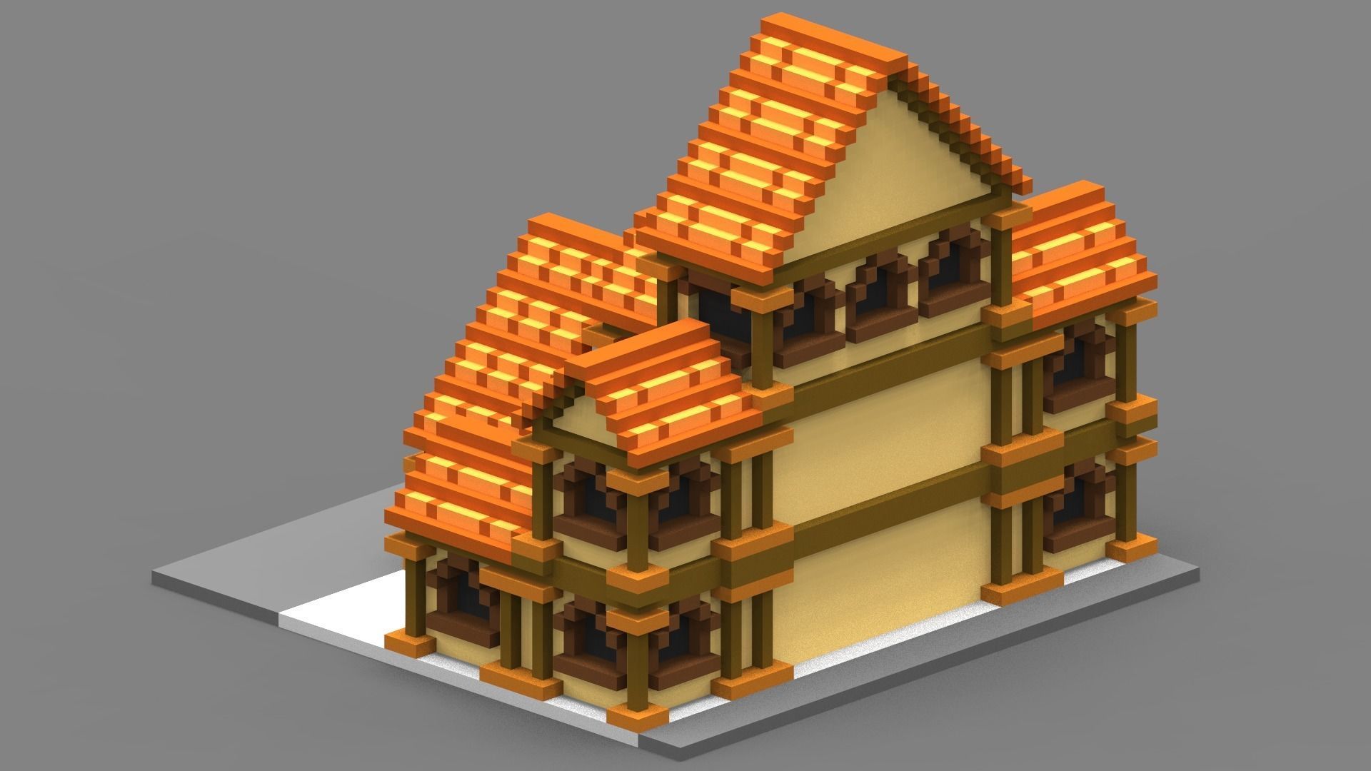 House Voxel - 33 Low-poly 3D model_1
