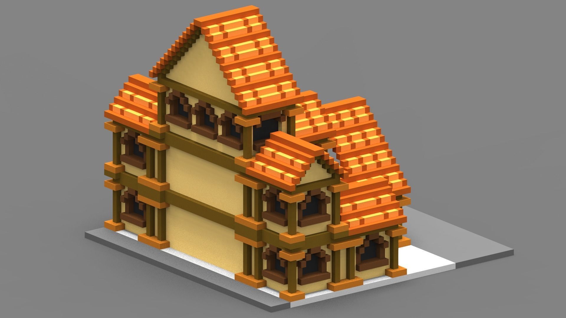 House Voxel - 33 Low-poly 3D model_2