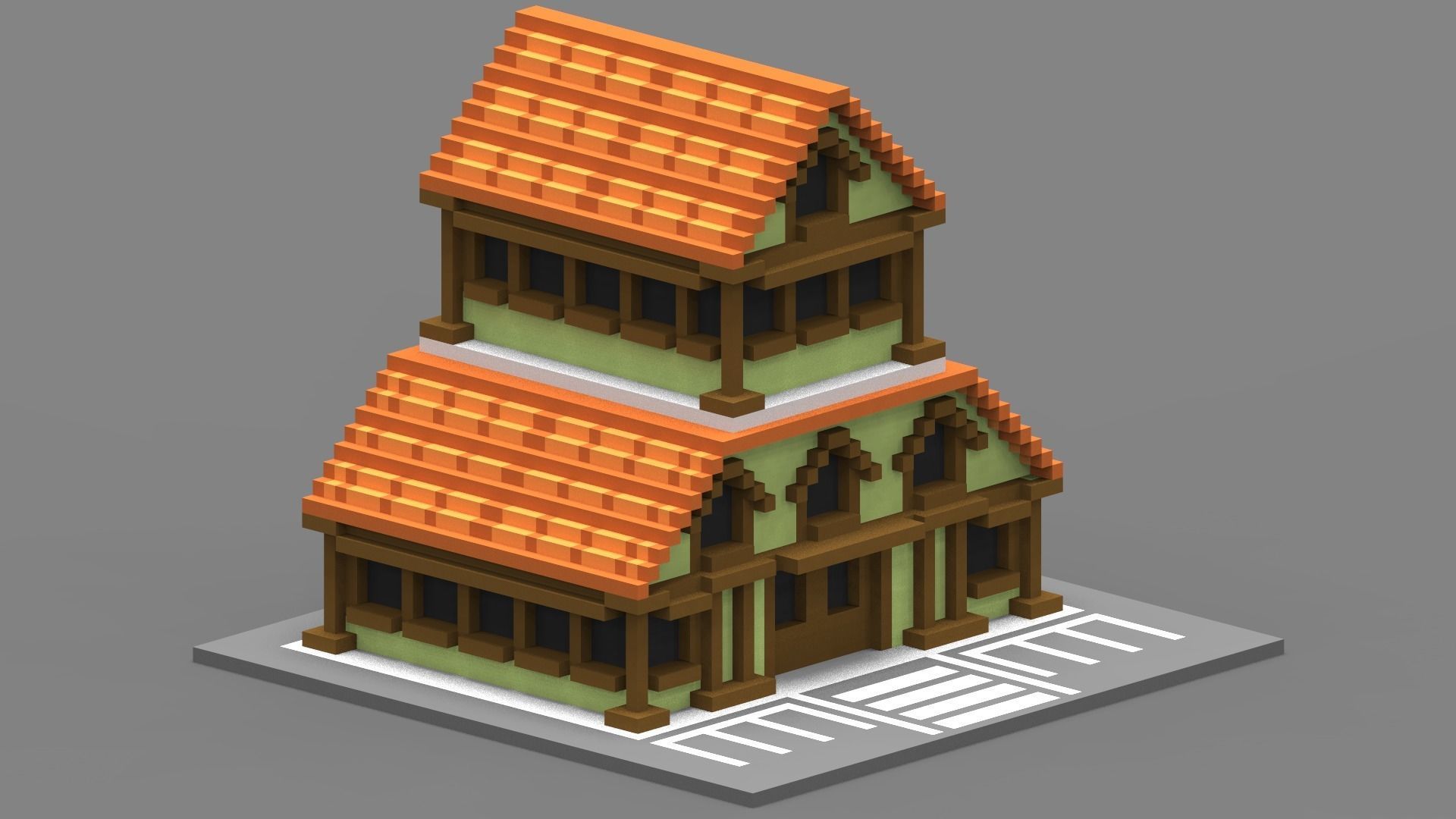 House Voxel - 34 Low-poly 3D model_3