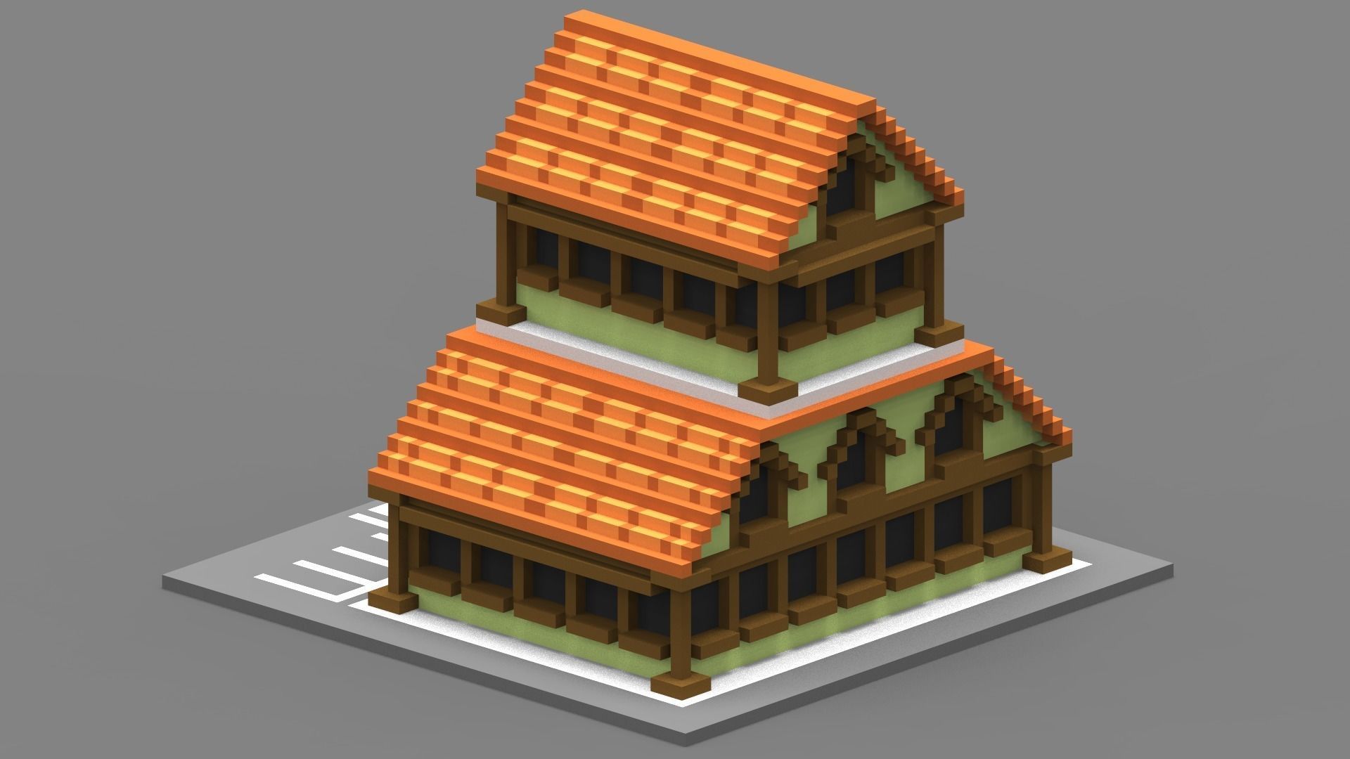 House Voxel - 34 Low-poly 3D model_1