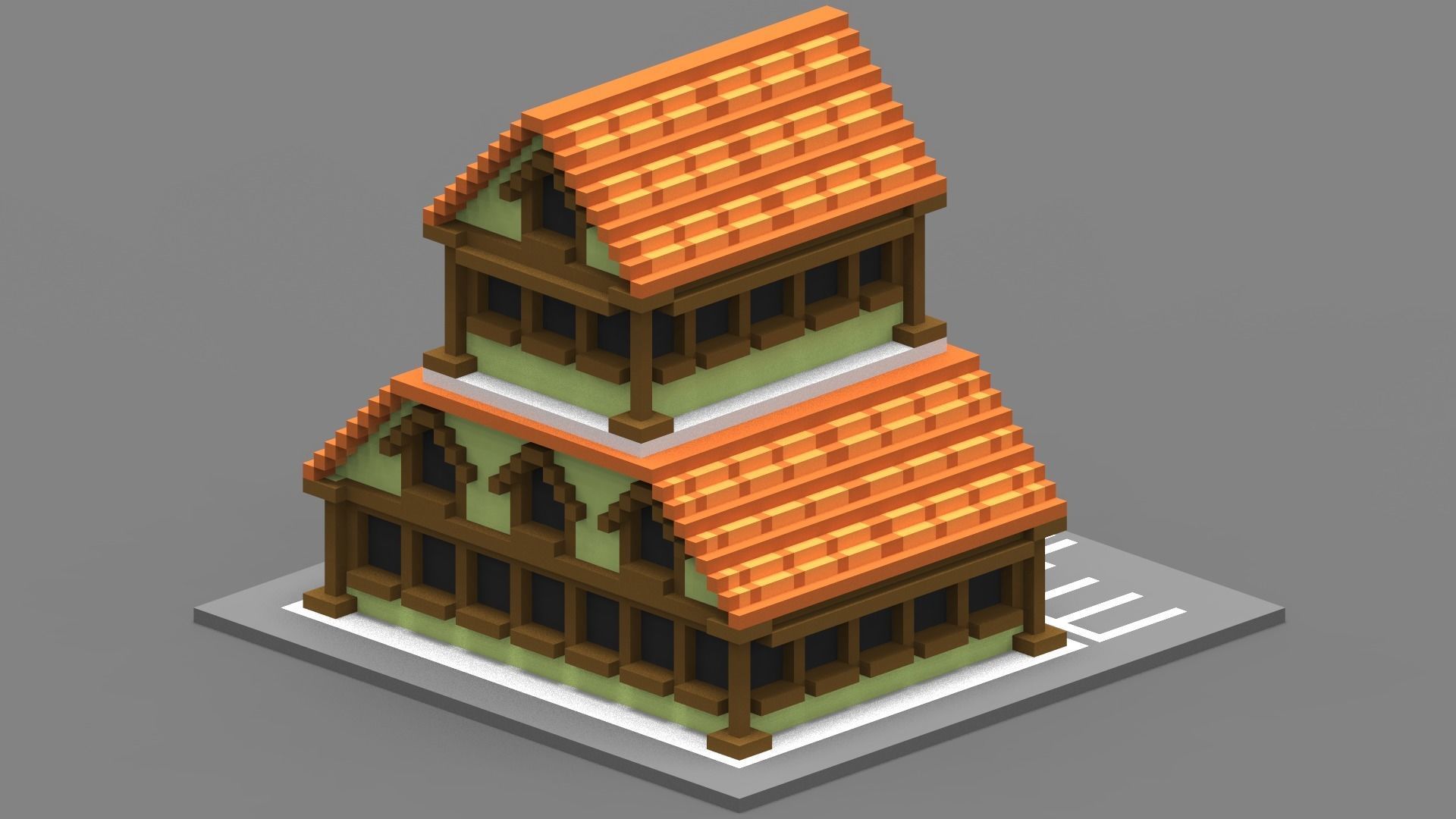 House Voxel - 34 Low-poly 3D model_2