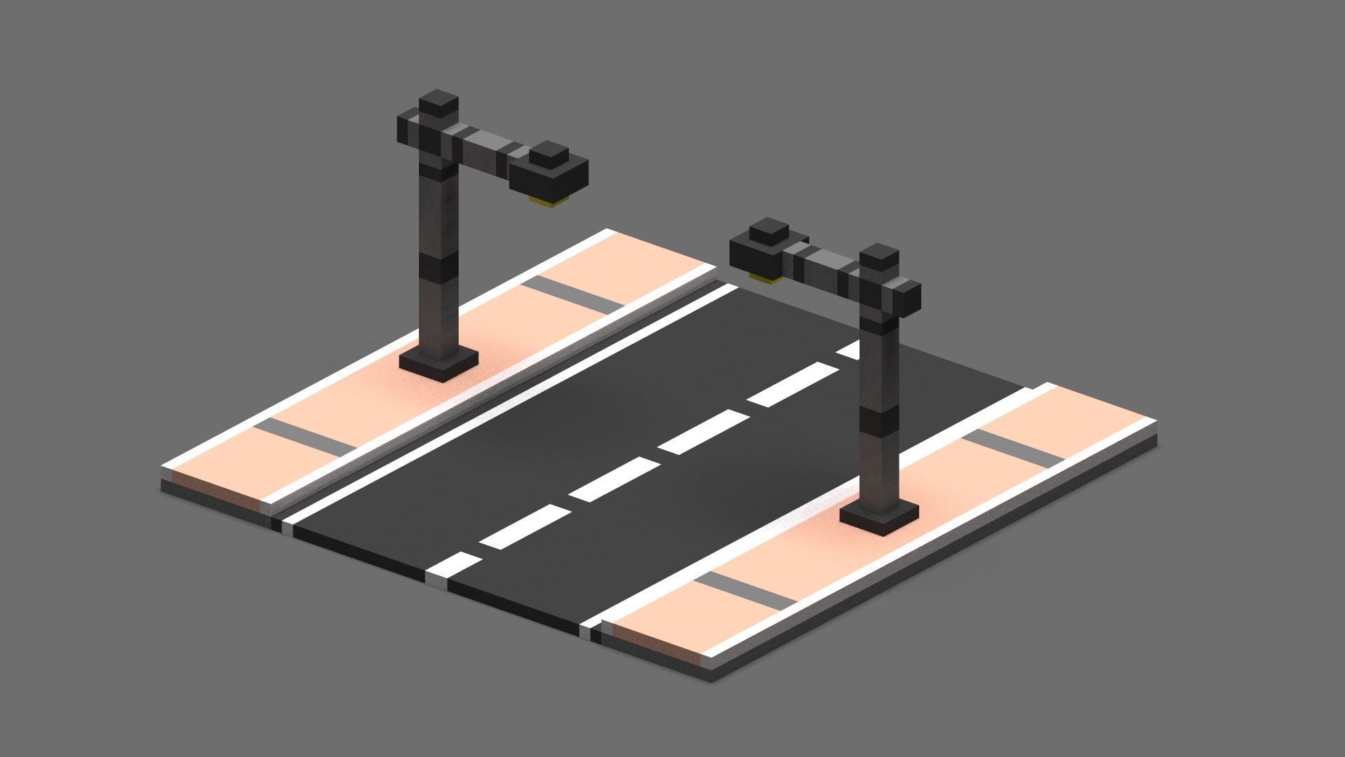 Road Voxel - 1 Low-poly 3D model_2