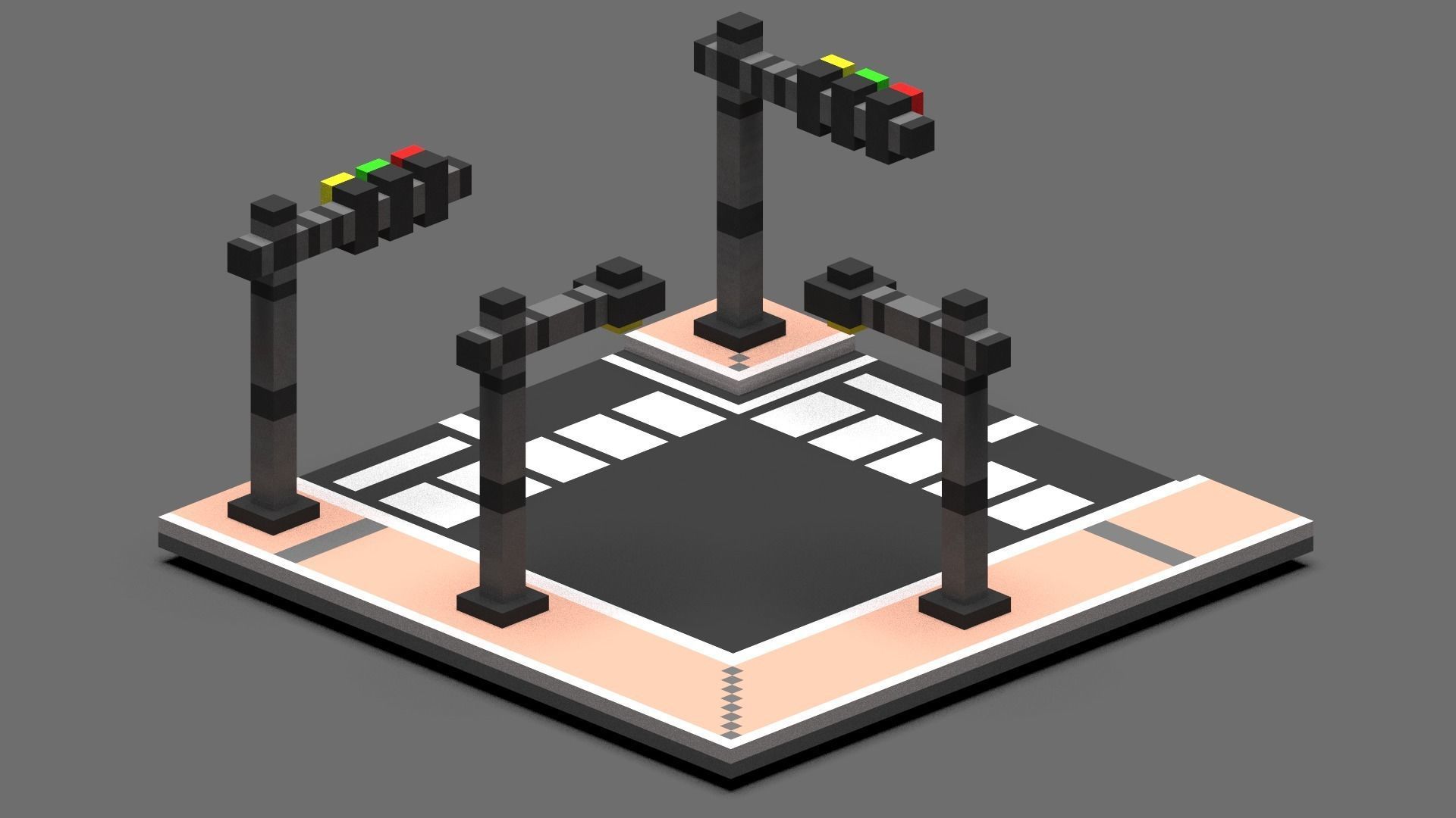 Road Voxel - 2 Low-poly 3D model_3