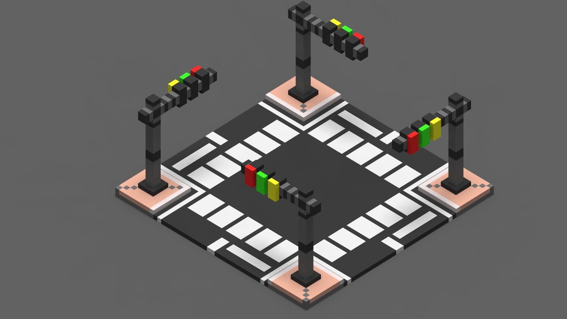 Road Voxel - 4 Low-poly 3D model_2