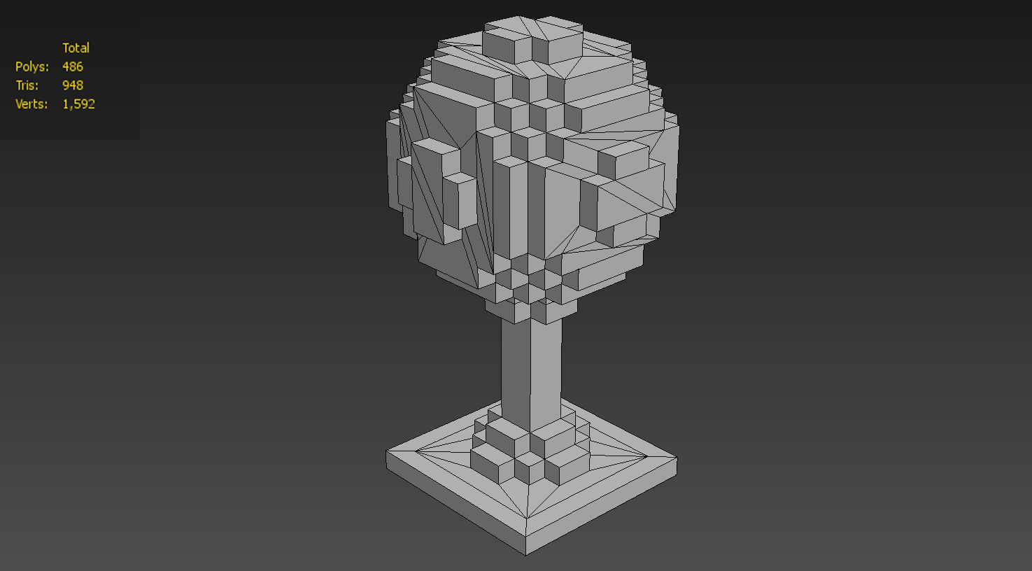 Tree Voxel - 1 Low-poly 3D model_4