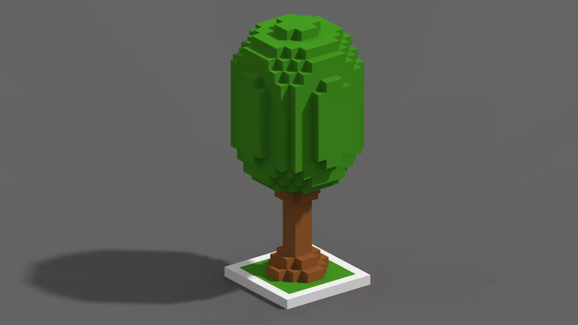 Tree Voxel - 2 Low-poly 3D model_0