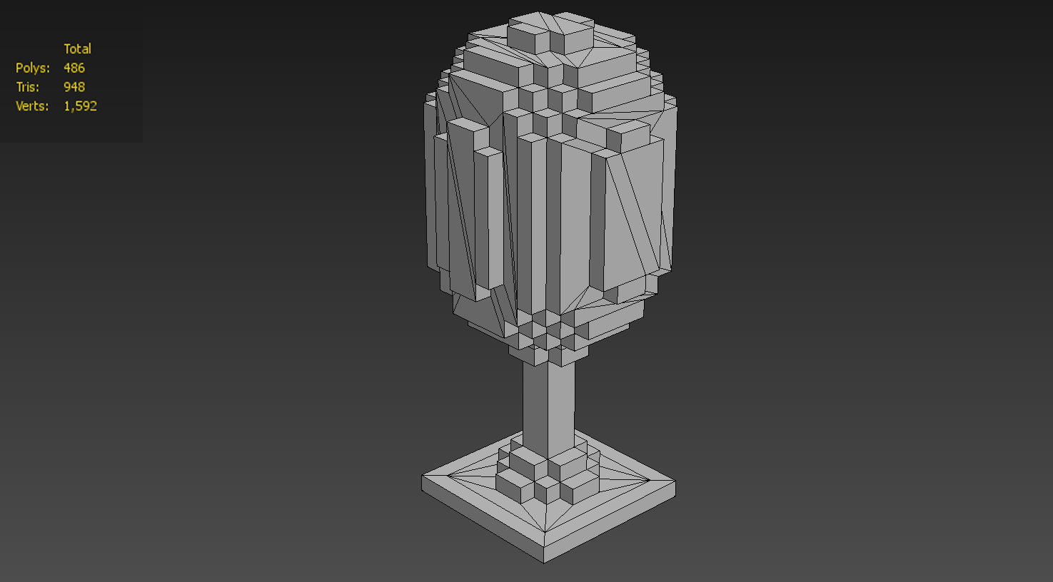 Tree Voxel - 2 Low-poly 3D model_4